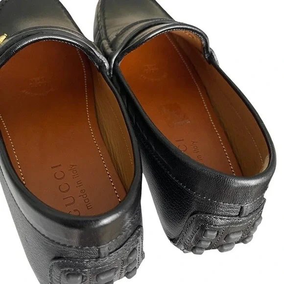 Gucci Mens Black Leather Quentin Moccasin, 752621, Gucci Size UK 6.5 - Picture 8 of 12